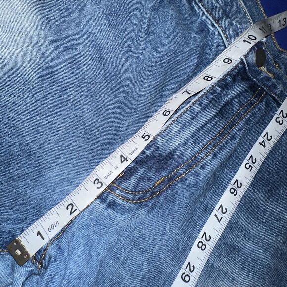 MNML 118 Work Flare Denim Mens Size 32x34 Distressed Patch Jeans 100% Cotton - Picture 14 of 15